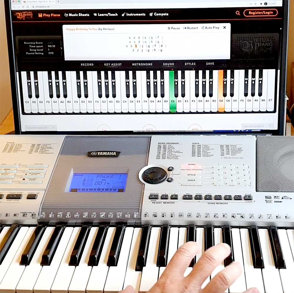 Connect your piano via MIDI to Virtual Piano